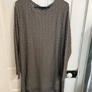 NWT: UbU Women's Textured  Long Shirt/Dress - Taupe